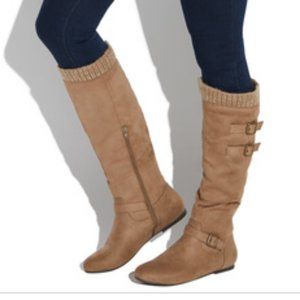 Sweater Cuff Boot Taupe